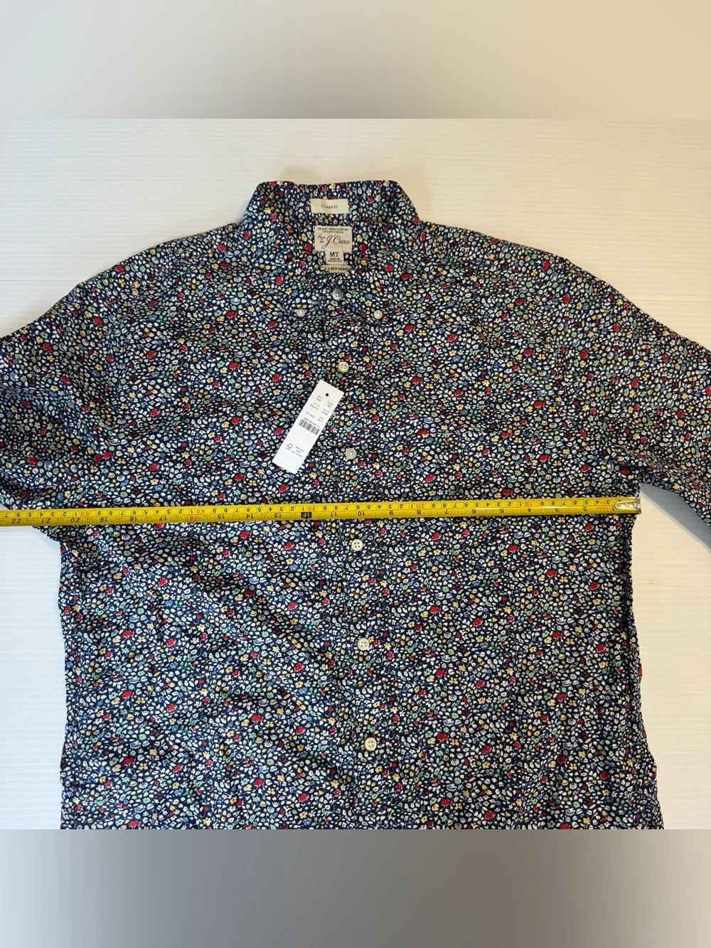 NWT J.Crew Men's Secret Wash Floral Button Down Shirt MT Medium Tall Cotton